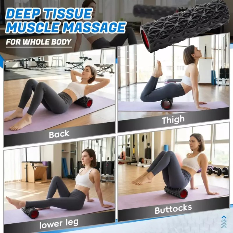 JoyVantage 딥 티슈 마사지기용 조이밴티지 폼 롤러 15인치 고밀도 다이아몬드