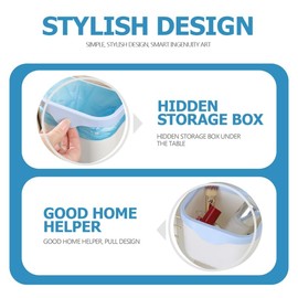 Cabilock Trash Can Under the Desk Drawer Bin Under the Sink Table Desk Foldable Table Mini Rubbish Bin Drawer Desk Plastic Office Cosmetic Waste Box