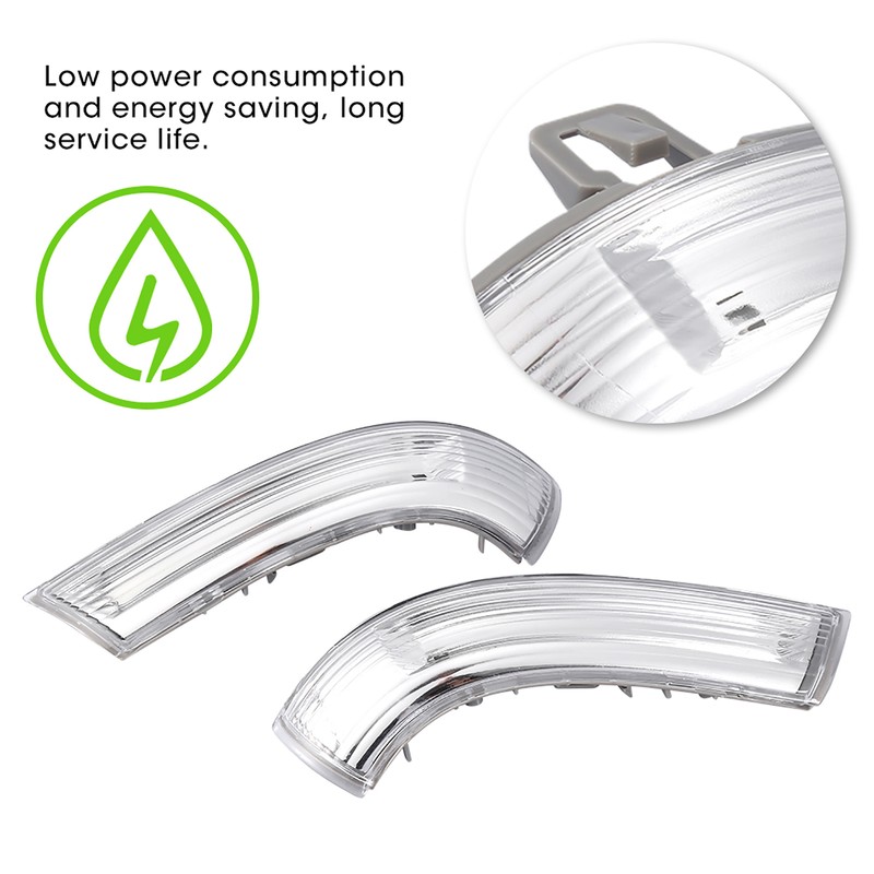 Pair of Wing Mirror Indicator Turn Signal Light Lens LED