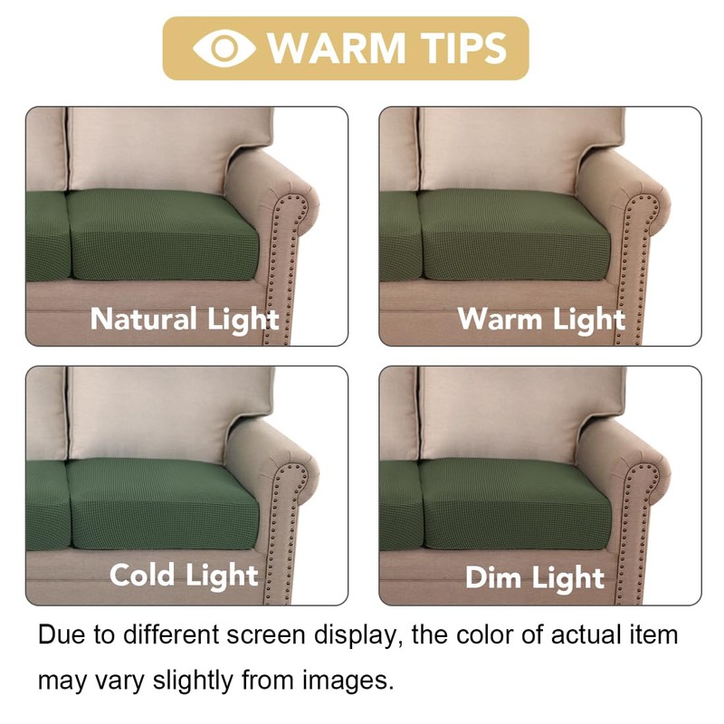 H.VERSAILTEX Super Stretch Individual Seat Cushion Covers Sofa Covers Couch