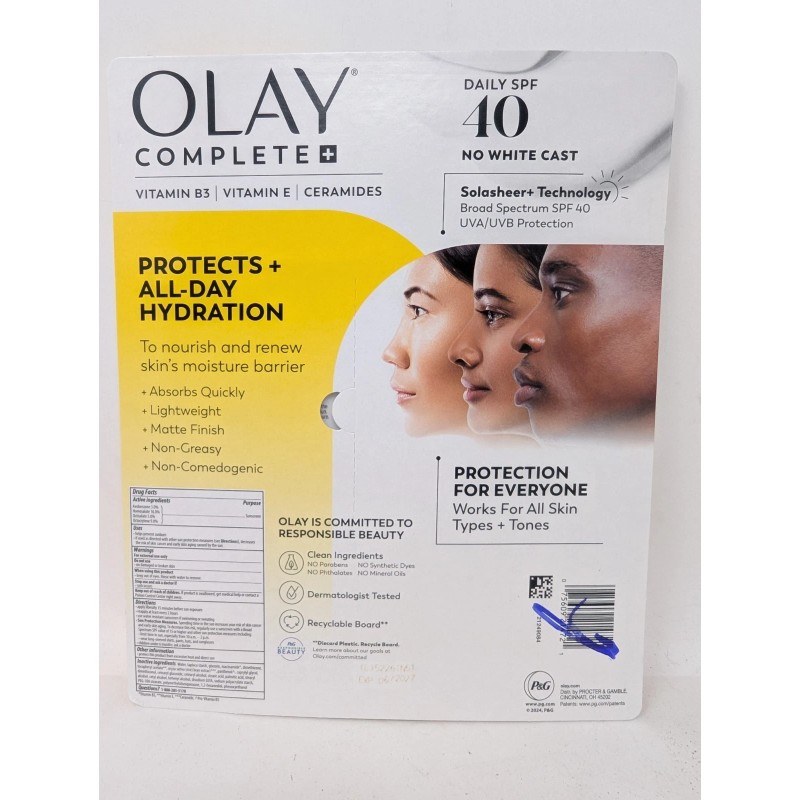 Olay Complete+ Sensitive Daily Facial Moisturizer 2 Pack SPF 40
