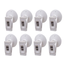 JAGTRADE Pack of 4/8 Suction Cup Clips White Clip Waterproof Shower Curtain Clips Multifunctional Suction Cups Clips for Bathroom Suction Cup Holder Clamp