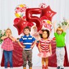 32 Inch 5 Red Balloons with Confetti Latex Foil &