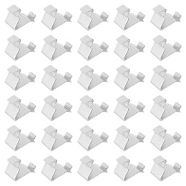 sourcing map 32pcs Cabinet Shelf Clips Steel Adjustable Shelf Bracket Clamp Metal Shelf Support Pins Shelf Clip Support Hardware Replacement Parts for Metal and Wood Shelving, Silver