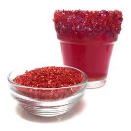 Snowy River Red Cocktail Sugar - Kosher Certified Naturally Colored Red Cocktail Rimmer (2oz Bottle, Medium Crystal)