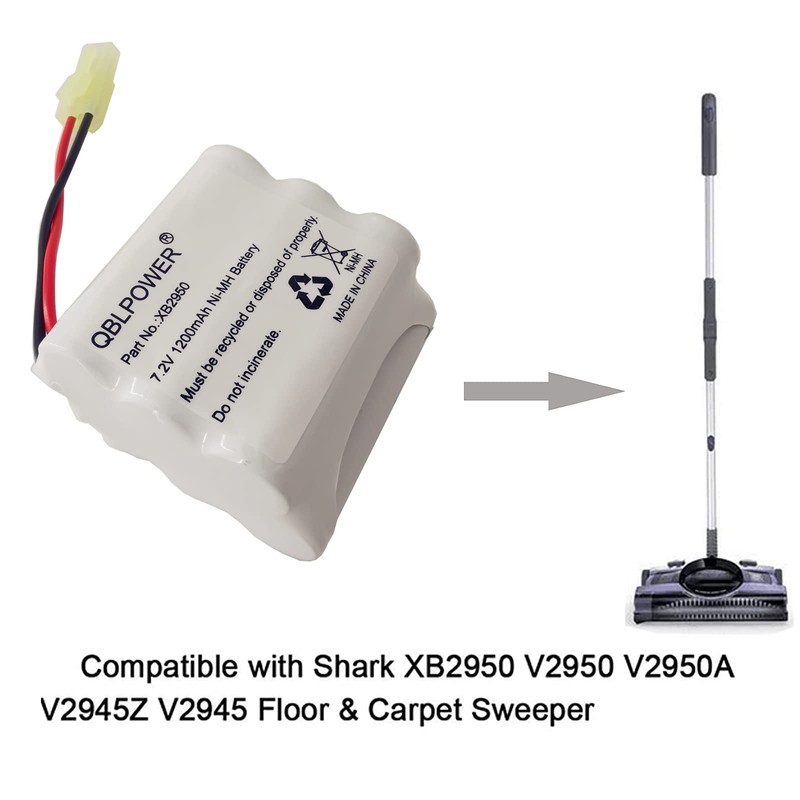 QBLPOWER XB2950 Battery Pack 7.2V 1200mAh Ni-Mh Compatible with Euro