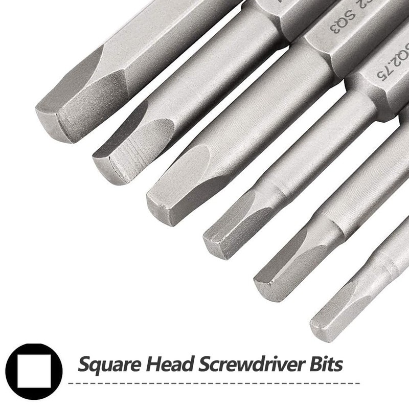 Saipe 12PCS Magnetic Square Head Screwdriver Bits Set 2 Inch