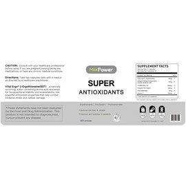 MixPower L-Ergotioneina (50 mg) - Cápsulas iluminadoras y antioxidantes de la piel con tomate blanco, colágeno y ceramida para hidratación, elasticida