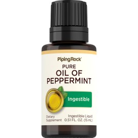 Piping Rock Peppermint Oil | 15 ml Drops | Pure Ingestible Liquid Supplement | Non-GMO, Gluten Free