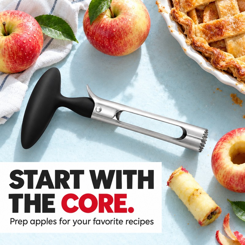 Stainless Steel Apple Corer for Fruit Prep – Serrated Core