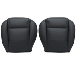Priprilod Driver and Passenger Side Bottom Non-Perforated Replacement Leather Seat Cover Black（#JW ） Fit for Ford Mustang V6 2005 2006 2007 2008 2009