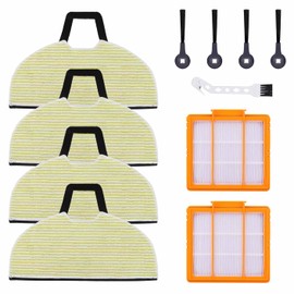 Replacement Parts for Shark RV2610WA RV2620WA RV2410WD AV2610WA AI Ultra 2-in-1 Robot Vacuum - 4 Mop Pads, 2 Pre-Motor Filters, 4 Side Brushes, 1 Brush