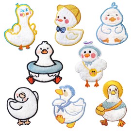 8 Pieces Sew on Patches T-Shirt Iron-On Patches Kids Embroidery Patches Duck Clothing Patches Applique Patches for Decorating or Repairing Clothes