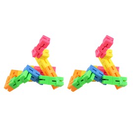 2 Plastic Cube Puzzle Fidget Toy - Flexible Puzzle Fidget with Cubes and Elastic - Turn and Twist to Turn Back into a Cube