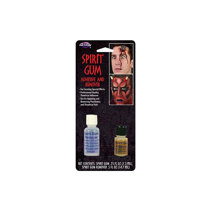 Fun World Spirit Gum Adhesive and Remover Costume Makeup Accessory,