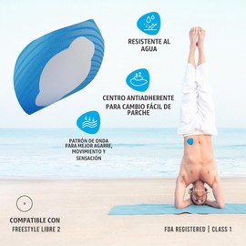 Not Just A Patch Parches Para Sensores CGM Freestyle Libre y Medtronic (Pack de 20) – Durables Y Con Protección 10-14 días – Fundas Precortadas Para Sensores Freestyle Libre 1/2/3 En Color Azul