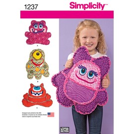 Simplicity Sewing Pattern 1237: Rag Quilted Monster Pillows, Size OS