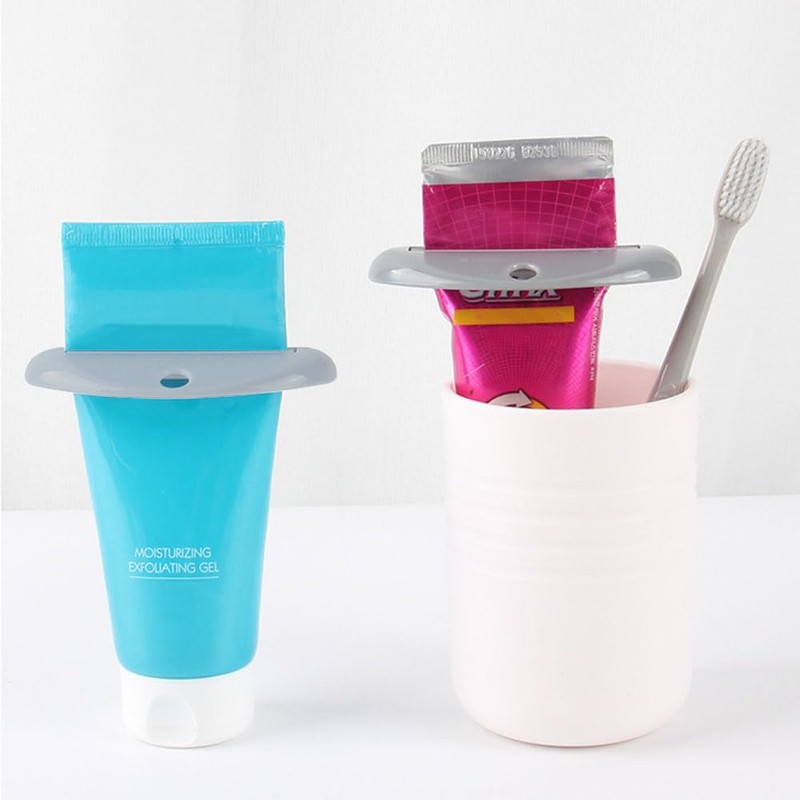 TopHomer 2 Pieces Multi-Function Toothpaste Tube Squeezer Hanging Toothpaste Clips
