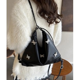 Miniministore Shoulder Bag, Backpack, 3-Way Korea, Women's, Butterfly Motif, Rucksack Bag, Pretty, Cute Backpack, Stylish, Lightweight, Tote Bag, white (off-white)