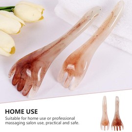 Guasha Massagegerät, 2-teilig, Schaber, Kopfleder, multifunktional, Taschen-Kamm, Scratcher, Massage, Meridian-Massagegerät, für den Kopf, Pflege, Entspannung