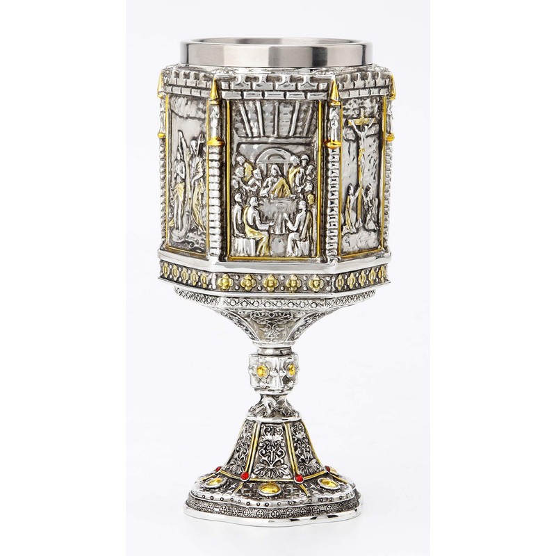 Veronese Design 7 1/8 Inch Life Of Jesus Wine Chalice