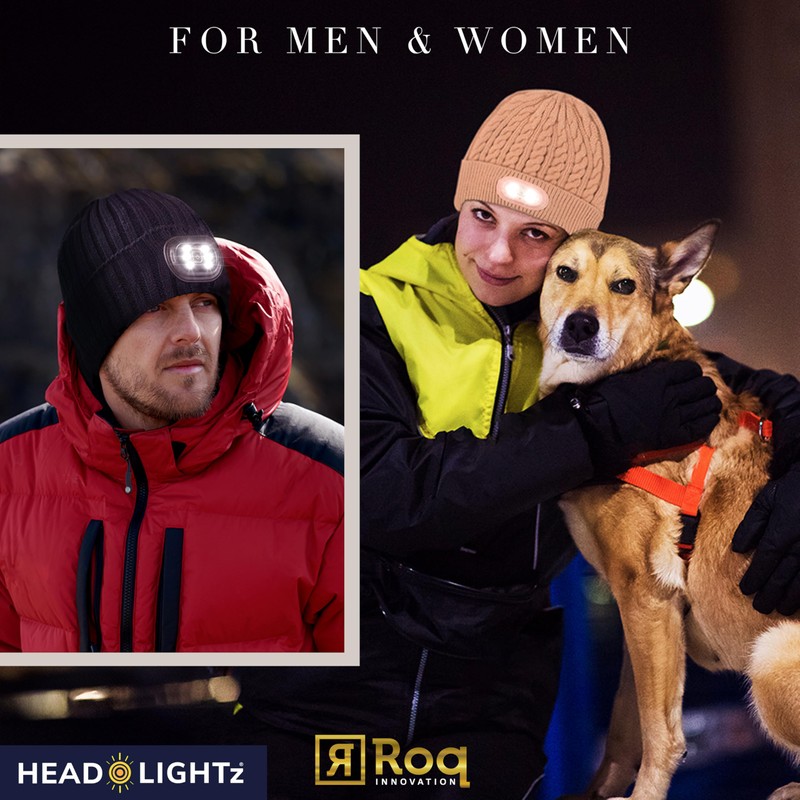 HEAD LIGHTZ Headlightz by Roq Innovation - Beanie with Light,