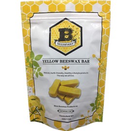 Beesworks® (6) 1oz Yellow Beeswax Bars (Pack of 2) - 2 Packages of (6) 1oz Bars (6oz) - Cosmetic Grade