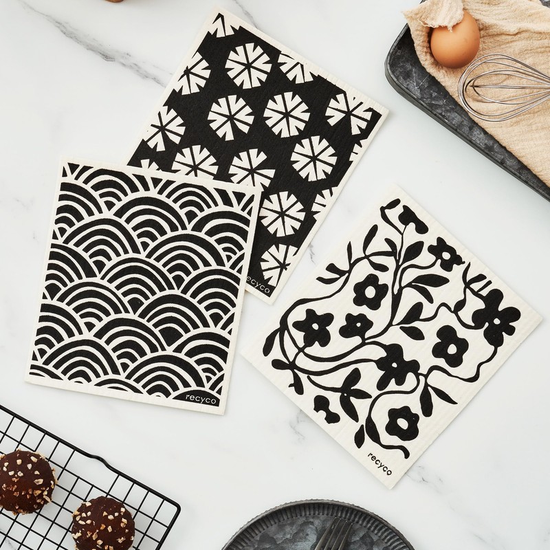 RECYCO Reusable Dish Cloth 12 Pack Swedish Dish Clothes for