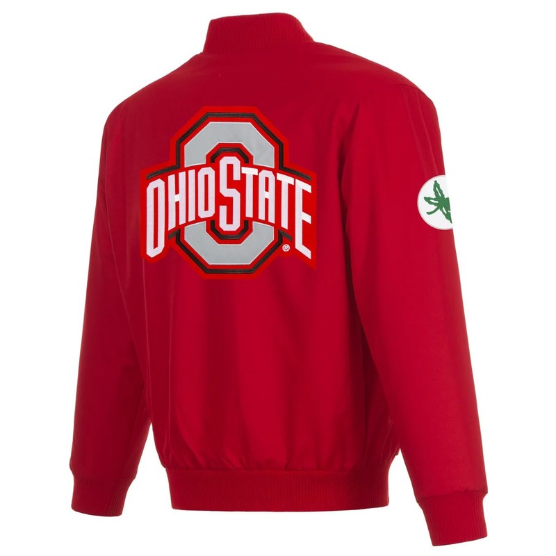 JH Design Ohio State Buckeyes Jacket Poly Twill Snap Up