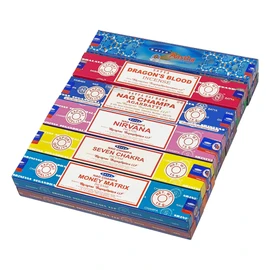 Genuine Nag Champa Pack of 12: Nag champa, Soul Searcher, Super Hit, Path Breaker, Tree of Life, Sandalwood, Seven Chakra, Aromatic Frankincense, Divine Karma, Gold Gleam, Indian Rose, Silver Spirit