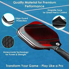 JP WinLook JP WinLook Premium Pickleball Paddles Set – USAPA Pickleball Set - Graphite Carbon Fiber Rackets for Women & Men and Balls for Indoor or Outdoor Play - Racquets, Pickleballs & Carry Bag