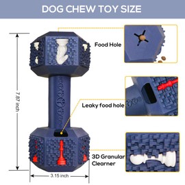 M.C.works Dog Chew Toys for Aggressive Chewers Indestructible Dog Toys Non-Toxic Tough Natural Rubber Dumbbell Toy for Medium Large Dogs.