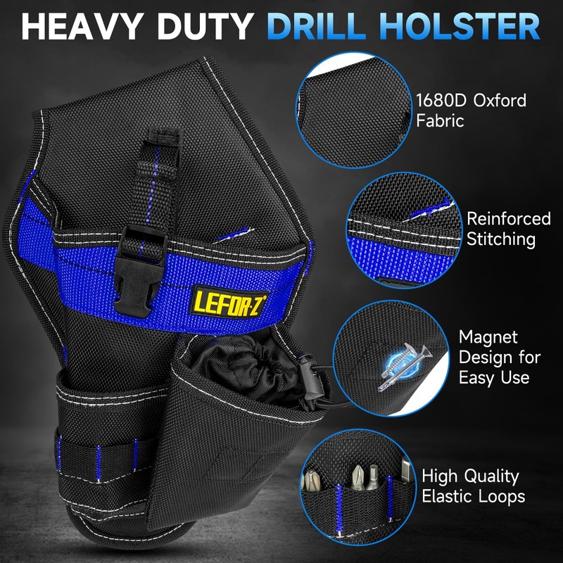 Drill Holster,Heavy-Duty Impact Holster for Tool Belt,Drill Holder,Drill Pouch Fits