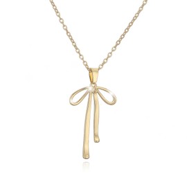 Adjustable Gold Bow Ladies Choker Necklace - 14K Gold Plated Delicate Jewelry Thin Chain, Everyday Elegant Stackable Necklace, Perfect Birthday Gifts