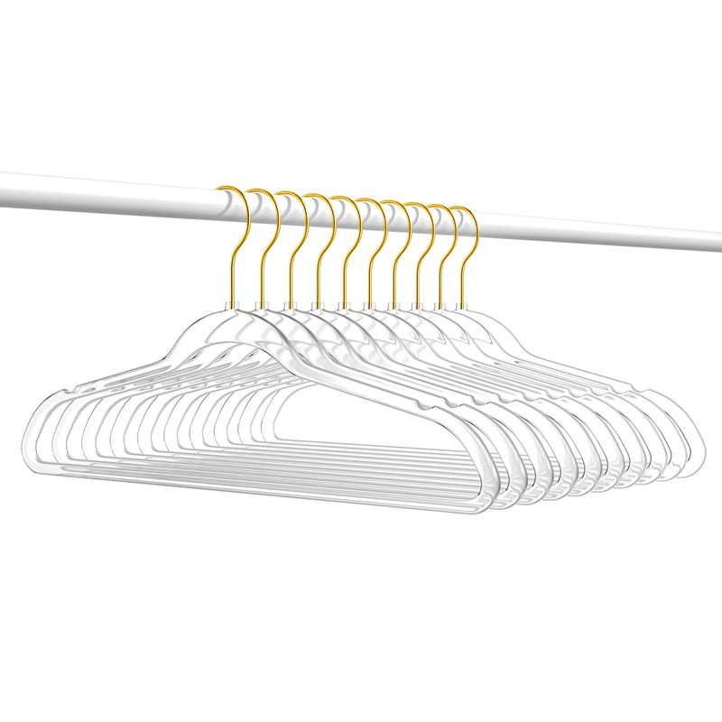 Premium Clear Invisible Acrylic Hangers, 20 Pack Ultra Slim &