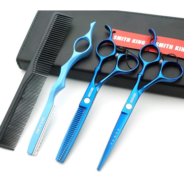 6.0 inch hair scissors set, hair cutting scissors and thinning scissors with razor clips in 1 set