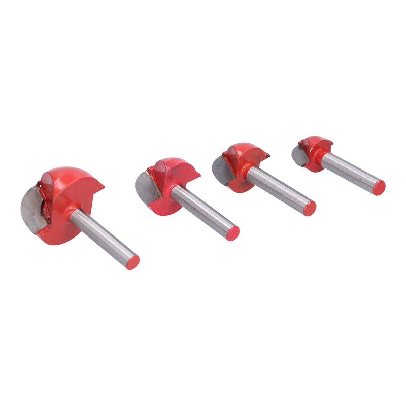 4Pcs Bowl Router Bit Ball Bearing Dish Carving CNC Milling