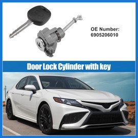 VekAuto Front Driver Side Door Lock Cylinder with Key Fit for Toyota Camry 2002-2006 No.6905206010 - Pack of 2 Auto Accessories