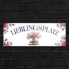 Lieblingsplatz Metallschild XL Gönn deinem Zuhause einen Hauch Romantik und