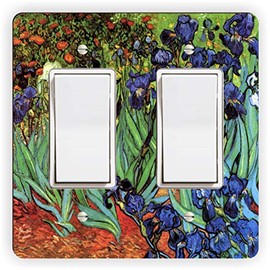 Van Gogh art Irises - Double Rocker Light Switch Cover - Double Rocker Switch Plate