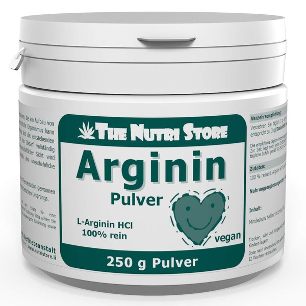 Arginine HCl 100% Pure Powder 250 g Vegan