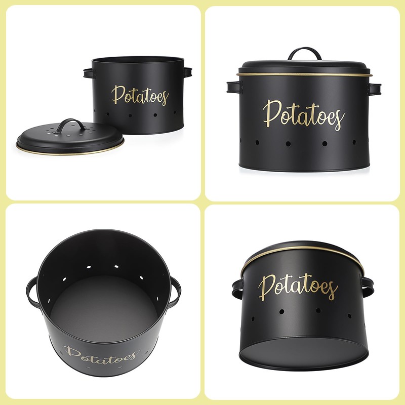 OwnMy Set of 3 Potato Onion Garlic Storage Bins Vegetable