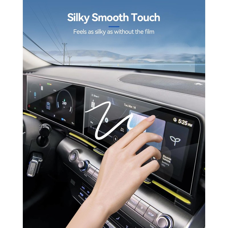 LANTU 4PCS Car Screen Protector for Hyundai Kona 2024 2025