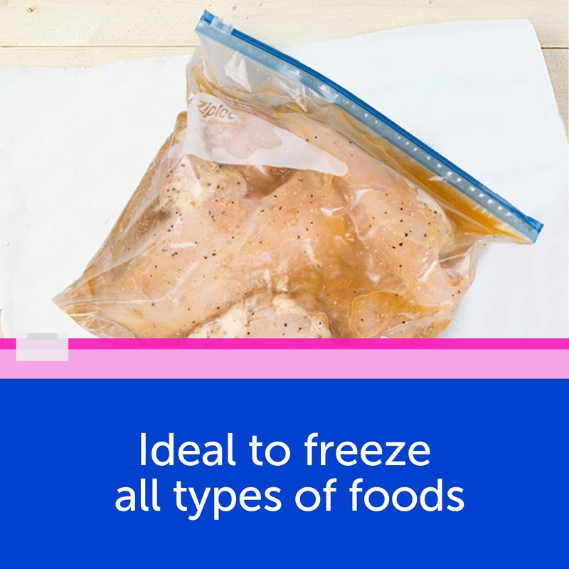 Ziploc Gallon Food Storage Freezer Slider Bags, Power Shield Technology