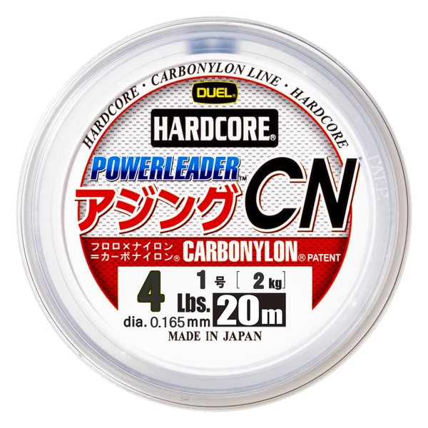 DUEL H3635 Carbono Nylon Line 4 Lbs. Hardcore Power Leader Ajing Carbonolyon Line 66.6 ft (20 m) 4 Lbs. Natural Clear