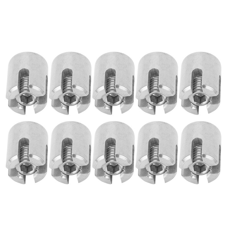 10Pcs Cross Cable Clamp Stainless Steel Wire Railing Clamp Fastener