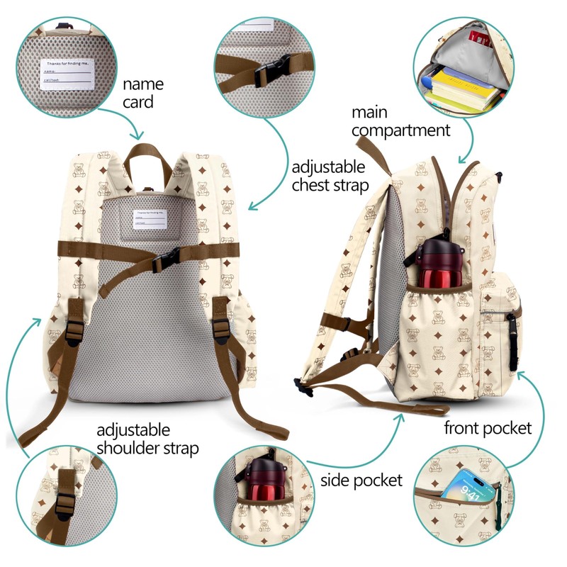 atgark Kids Backpacks for Girls & Boys, Unisex Preschool Daypack,