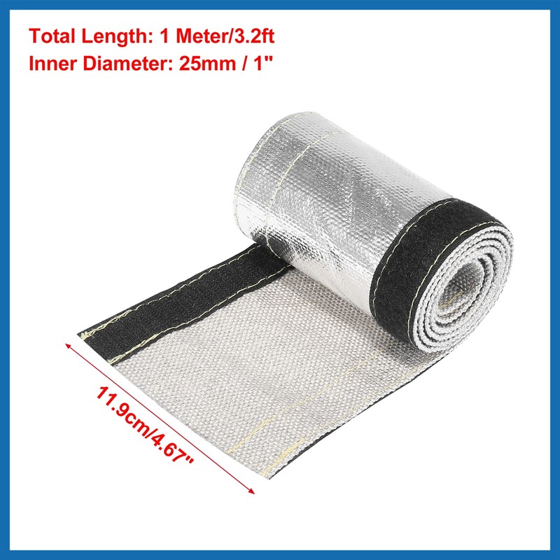 A ABSOPRO Car Heat Shroud 1" ID 3.2ft Aluminized Sleeving