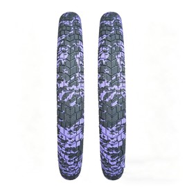 20" X 2.125" Bicycle Tires 20" Inch Bike Tire 2PCS Folding Replacement High-Performance Wear-Resistant Tires for Kid Bike, MTB Off-Road Bike (Purple/Black)