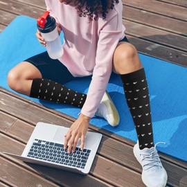 4 Pairs Compression Socks for Women & Men Light Support Breathable Comfort for Travel, Running & Daily Wear